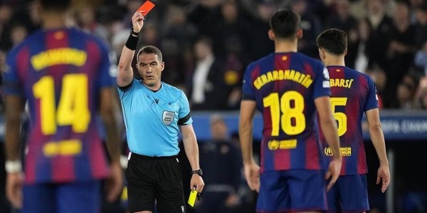 不满马竞手球未判点 巴萨官方向欧足联申诉 当值主裁欧冠或被禁哨